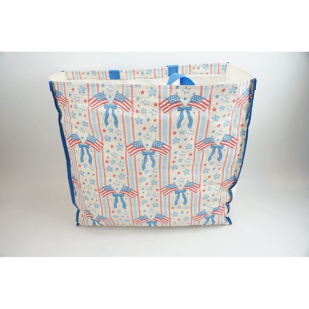 HomeGoods Shopping Bag Patriotic American Flag Stars Stripes Recycled Excellent
